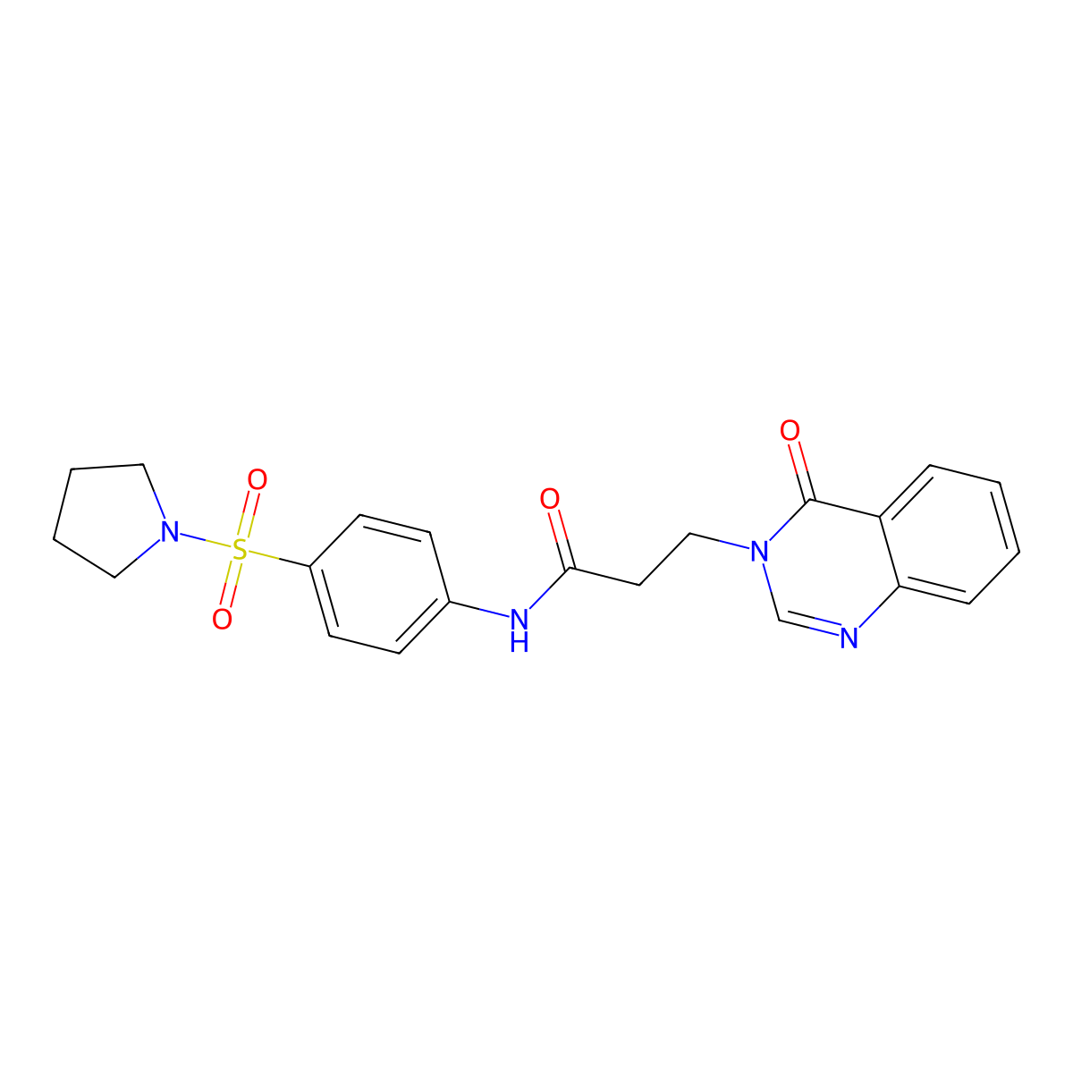 3-(4-oxo-3(4H)-quinazolinyl)-N-[4-(1-pyrrolidinylsulfonyl)phenyl]propanamide molecular structure, CAS 801228-03-5