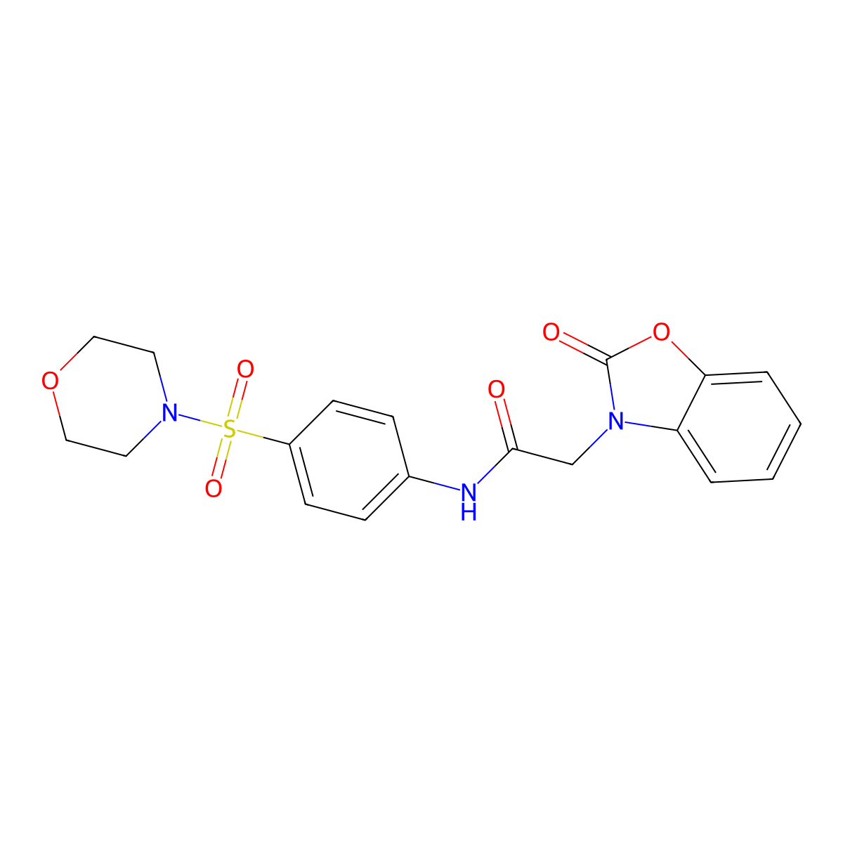 N-(4-morpholin-4-ylsulfonylphenyl)-2-(2-oxo-1,3-benzoxazol-3-yl)acetamide molecular structure, CAS 801228-07-9