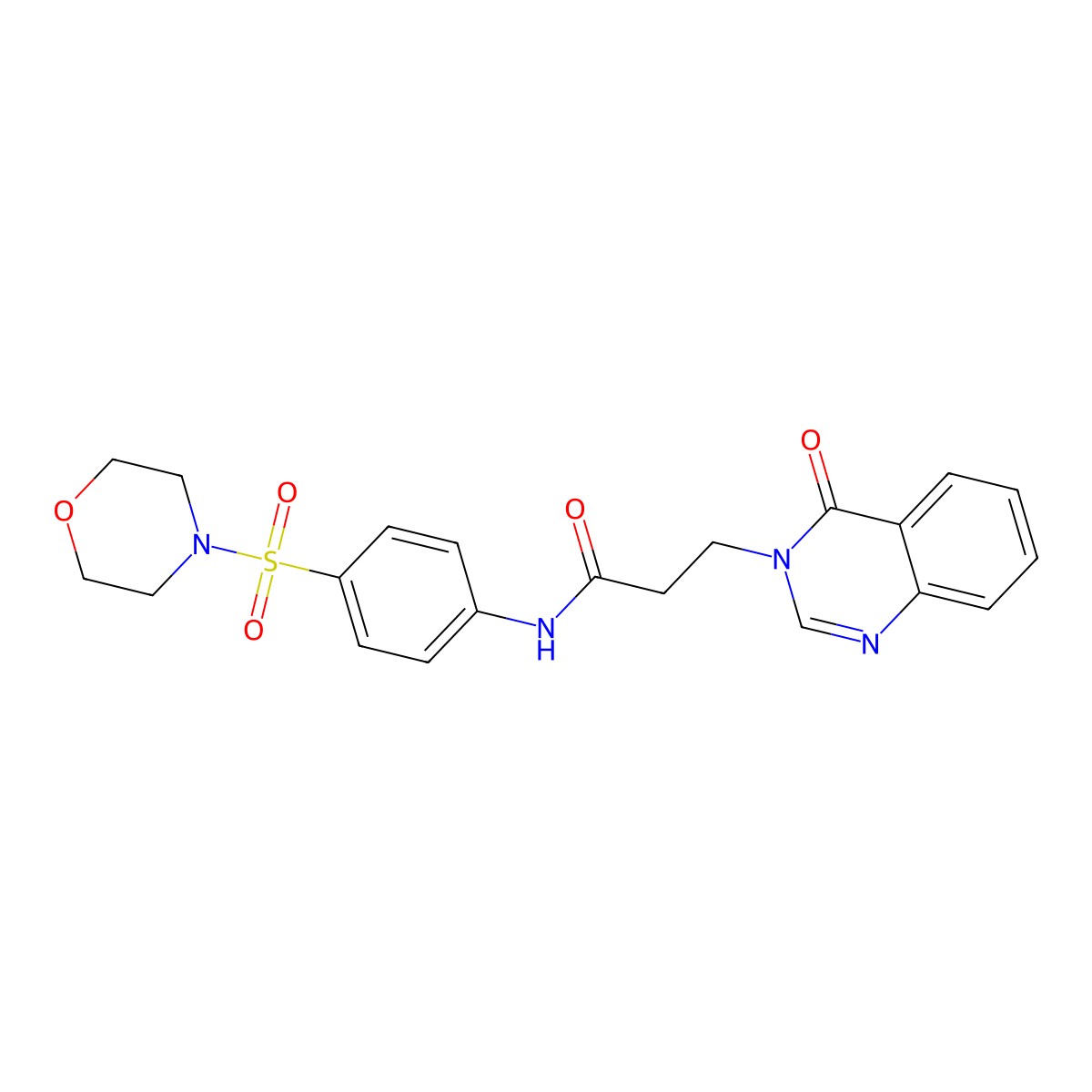 N-(4-morpholin-4-ylsulfonylphenyl)-3-(4-oxoquinazolin-3-yl)propanamide molecular structure, CAS 801228-09-1