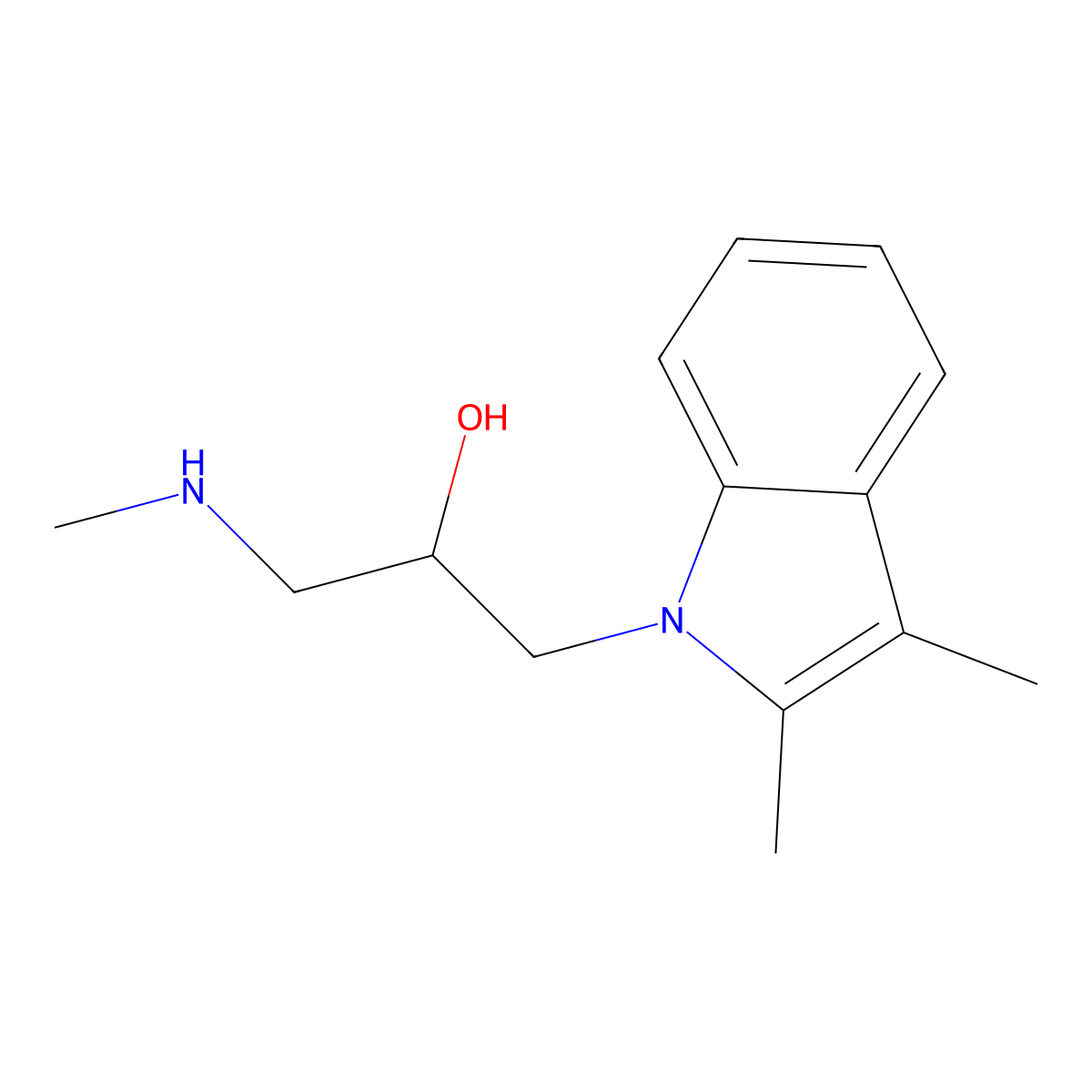 1-(2,3-Dimethyl-indol-1-yl)-3-methylamino-propan-2-ol molecular structure, CAS 801228-19-3