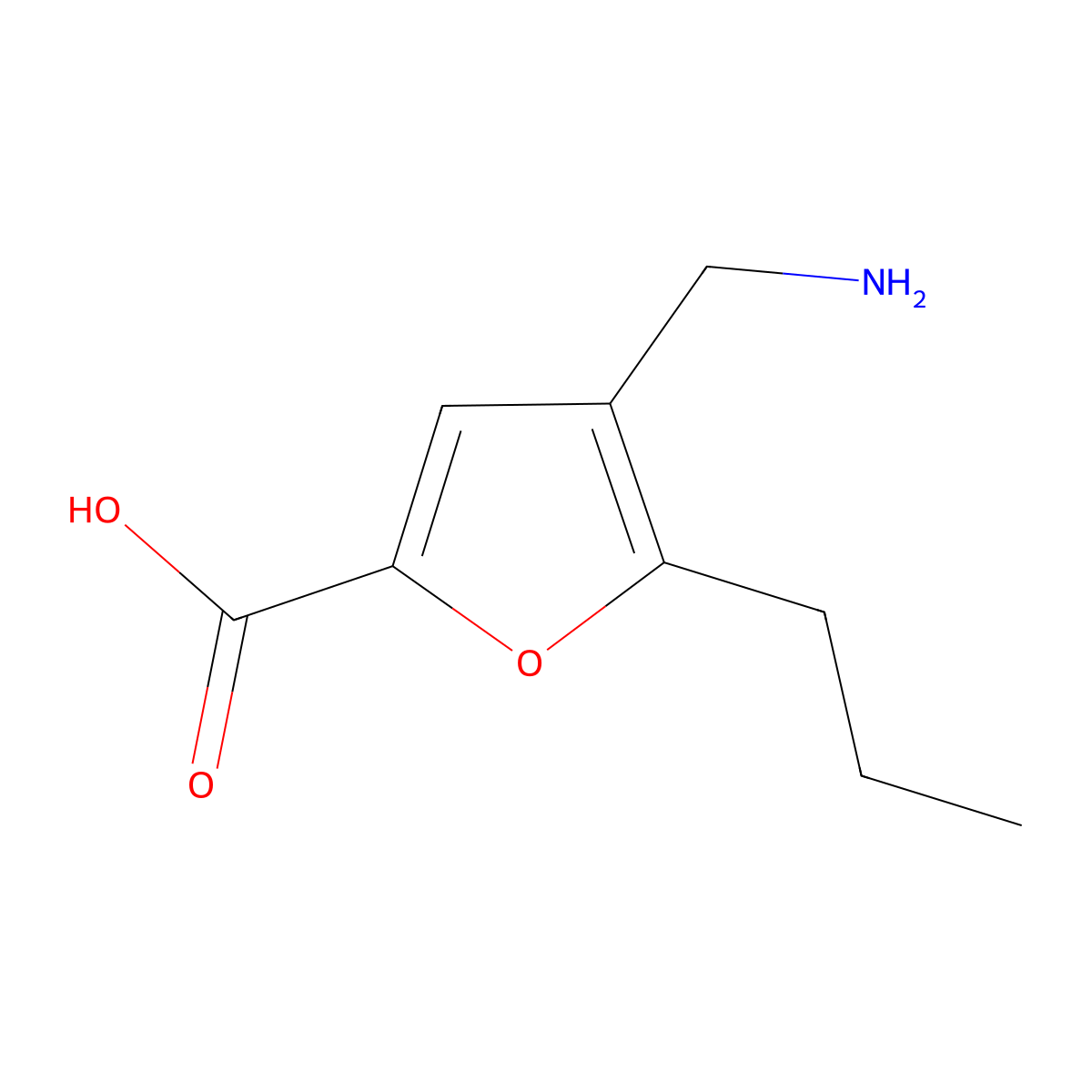 4-(Aminomethyl)-5-propylfuran-2-carboxylic acid molecular structure, CAS 801228-36-4