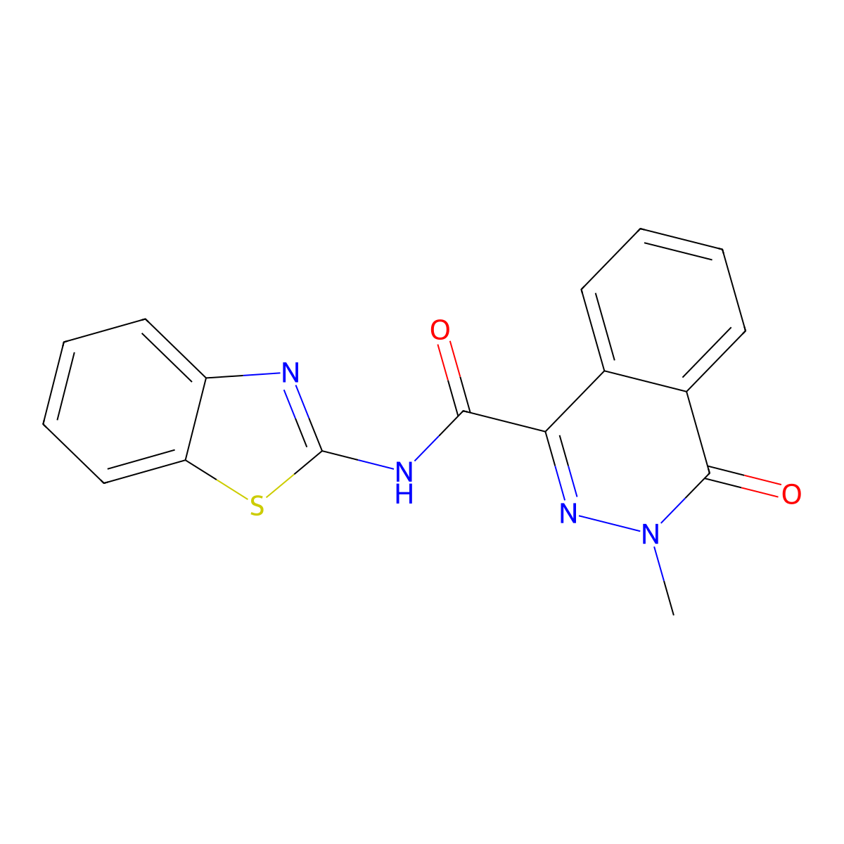 N-(1,3-benzothiazol-2-yl)-3-methyl-4-oxo-3,4-dihydrophthalazine-1-carboxamide molecular structure, CAS 801229-97-0