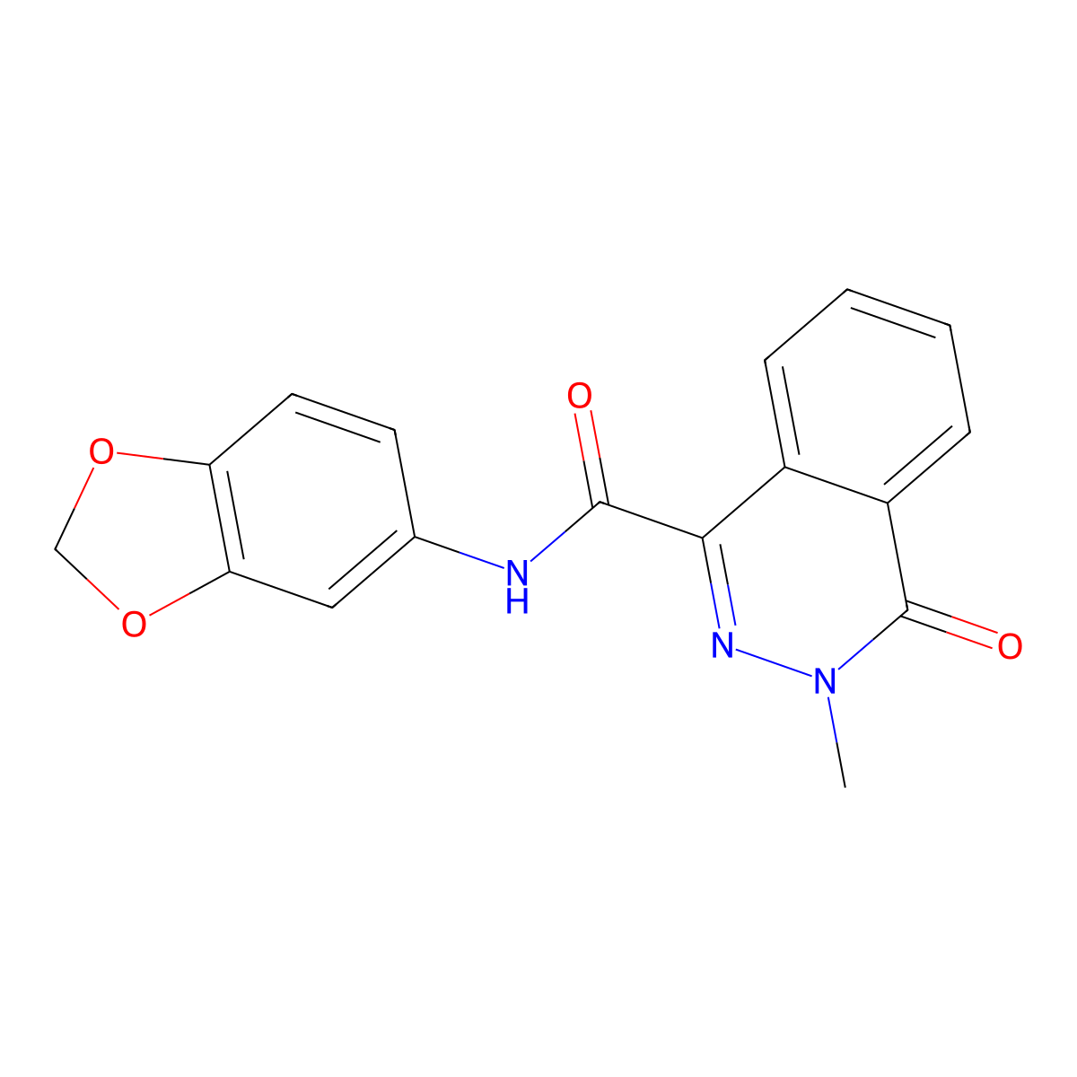 N-(1,3-benzodioxol-5-yl)-3-methyl-4-oxo-3,4-dihydrophthalazine-1-carboxamide molecular structure, CAS 801231-53-8