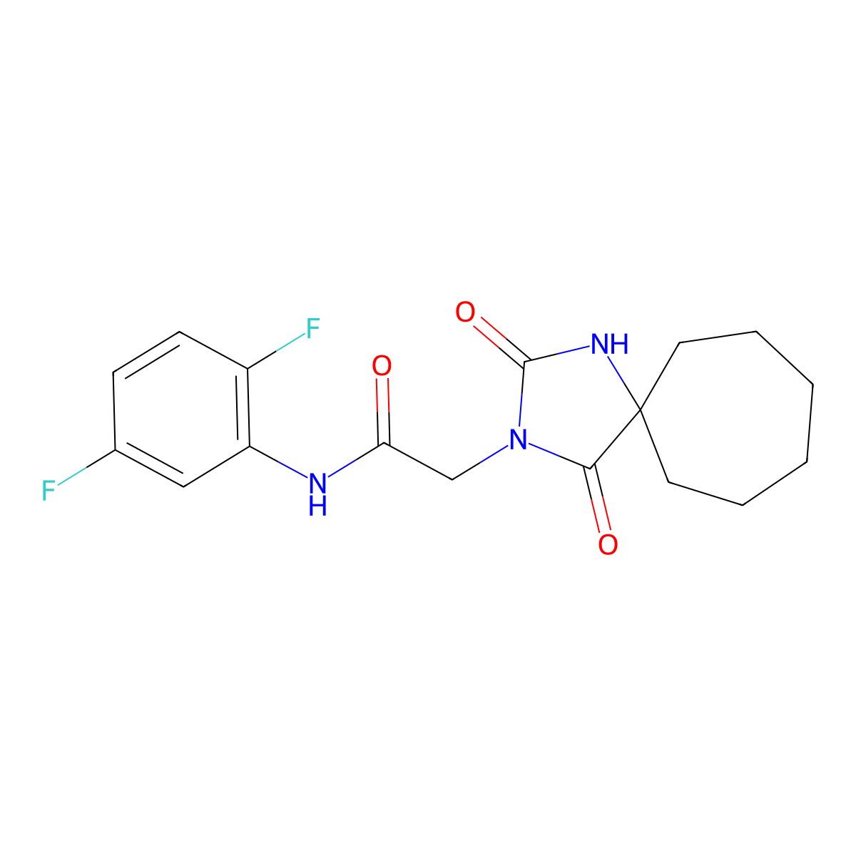 N-(2,5-difluorophenyl)-2-{2,4-dioxo-1,3-diazaspiro[4.6]undecan-3-yl}acetamide molecular structure, CAS 801236-95-3