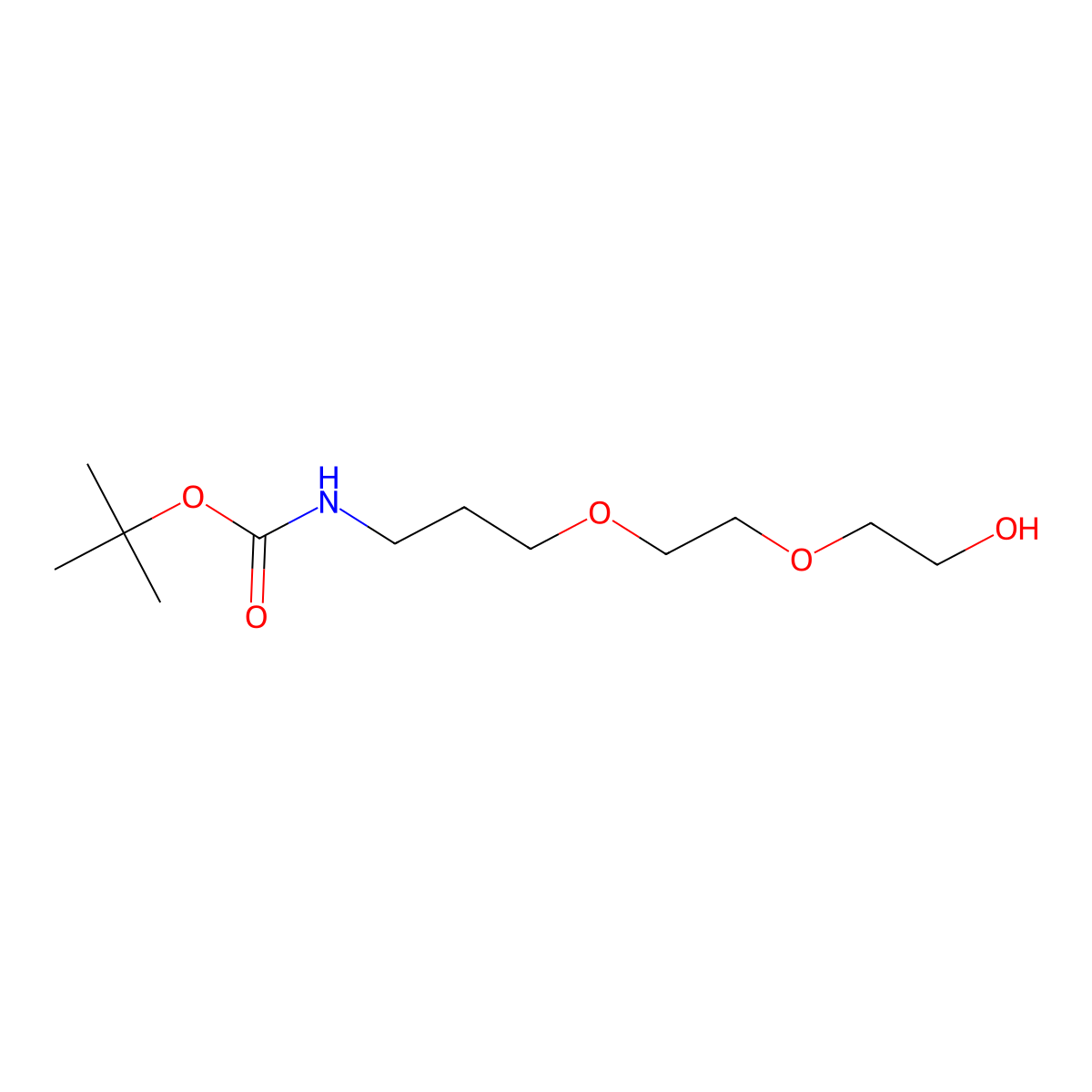 tert-butyl N-{3-[2-(2-hydroxyethoxy)ethoxy]propyl}carbamate molecular structure, CAS 801239-88-3