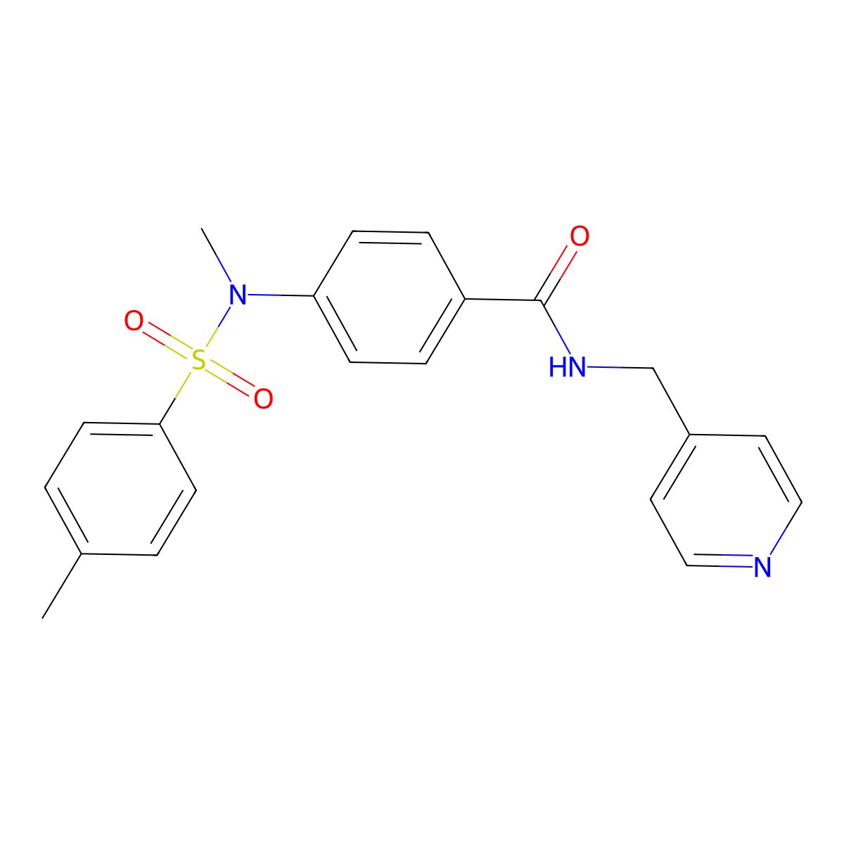 4-{methyl[(4-methylphenyl)sulfonyl]amino}-N-(pyridin-4-ylmethyl)benzamide molecular structure, CAS 801241-93-0