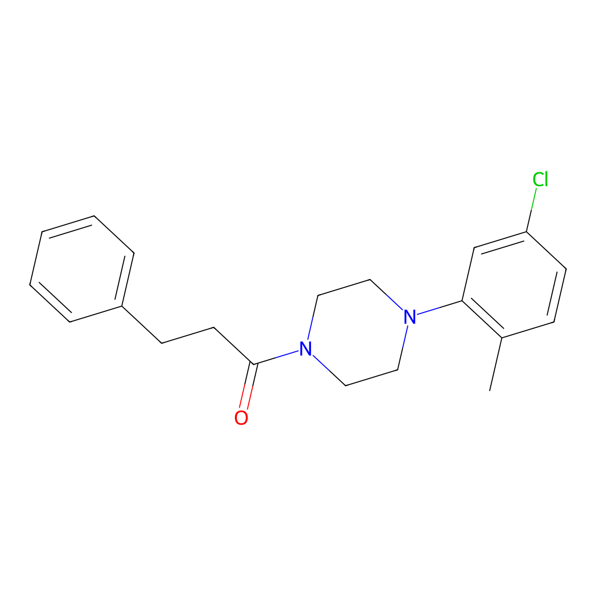 1-[4-(5-Chloro-2-methylphenyl)piperazin-1-yl]-3-phenylpropan-1-one molecular structure, CAS 801241-94-1