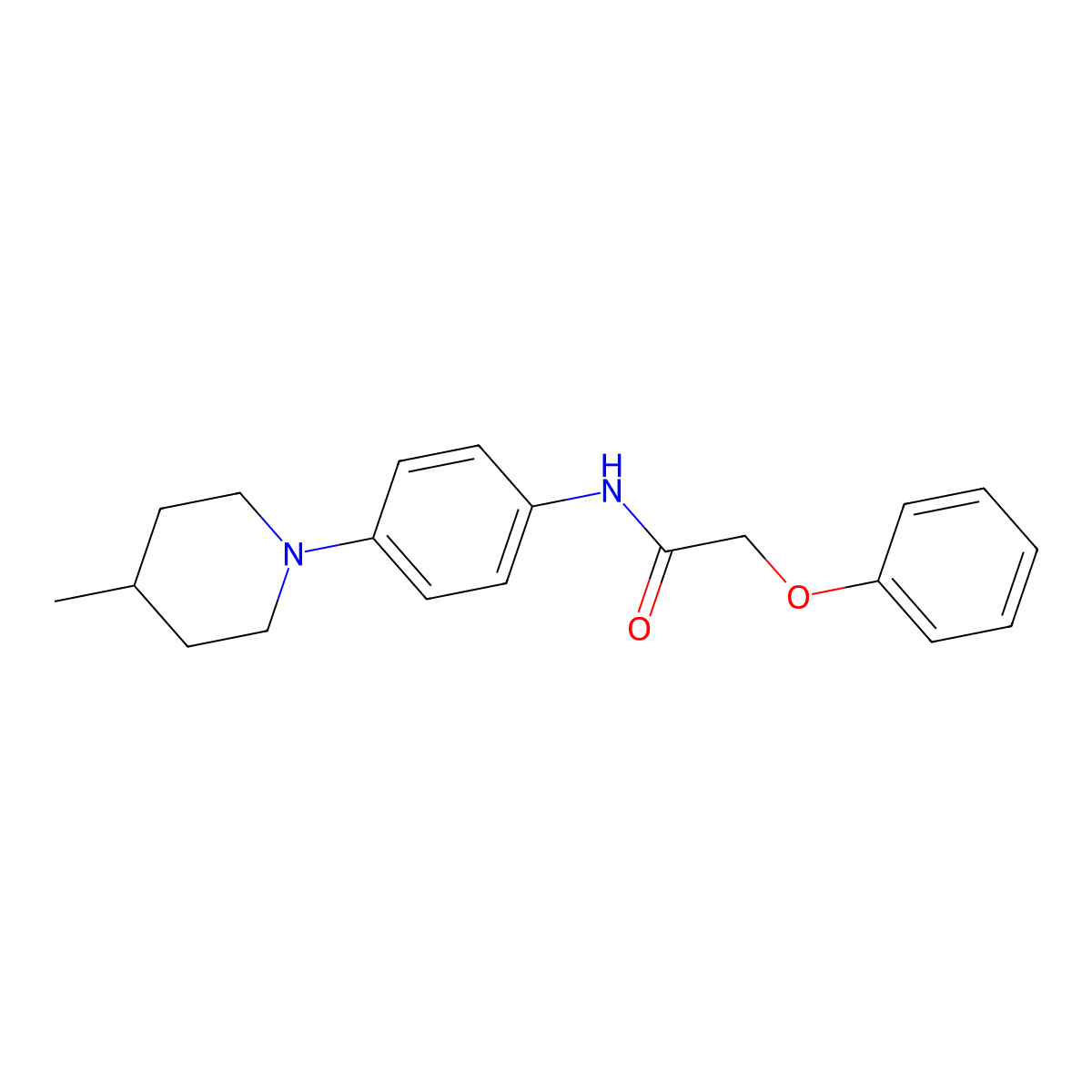 N-[4-(4-methylpiperidin-1-yl)phenyl]-2-phenoxyacetamide molecular structure, CAS 801243-89-0