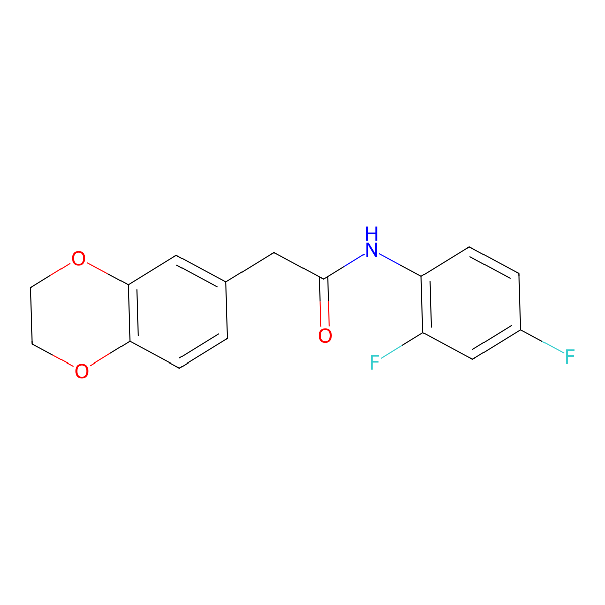 N-(2,4-Difluorophenyl)-2-(2,3-dihydrobenzo[b][1,4]dioxin-6-yl)acetamide molecular structure, CAS 801244-46-2