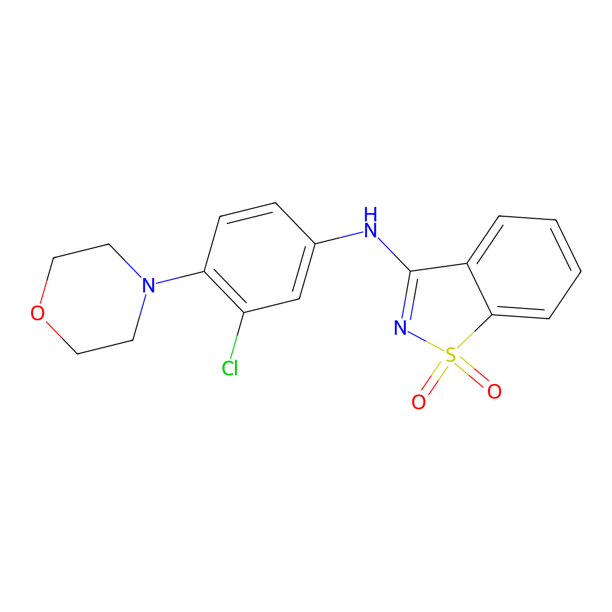 N-[3-chloro-4-(4-morpholinyl)phenyl]-1,1-dioxo-1,2-benzothiazol-3-amine molecular structure, CAS 801245-23-8