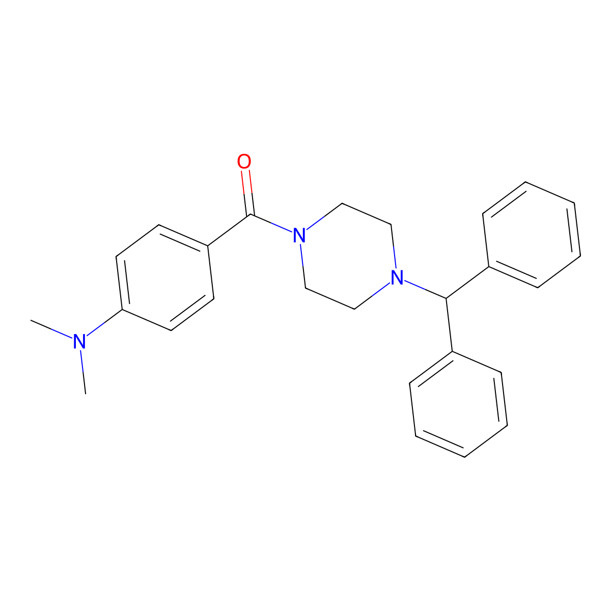 [4-(Dimethylamino)phenyl][4-(diphenylmethyl)piperazin-1-yl]methanone molecular structure, CAS 801245-27-2