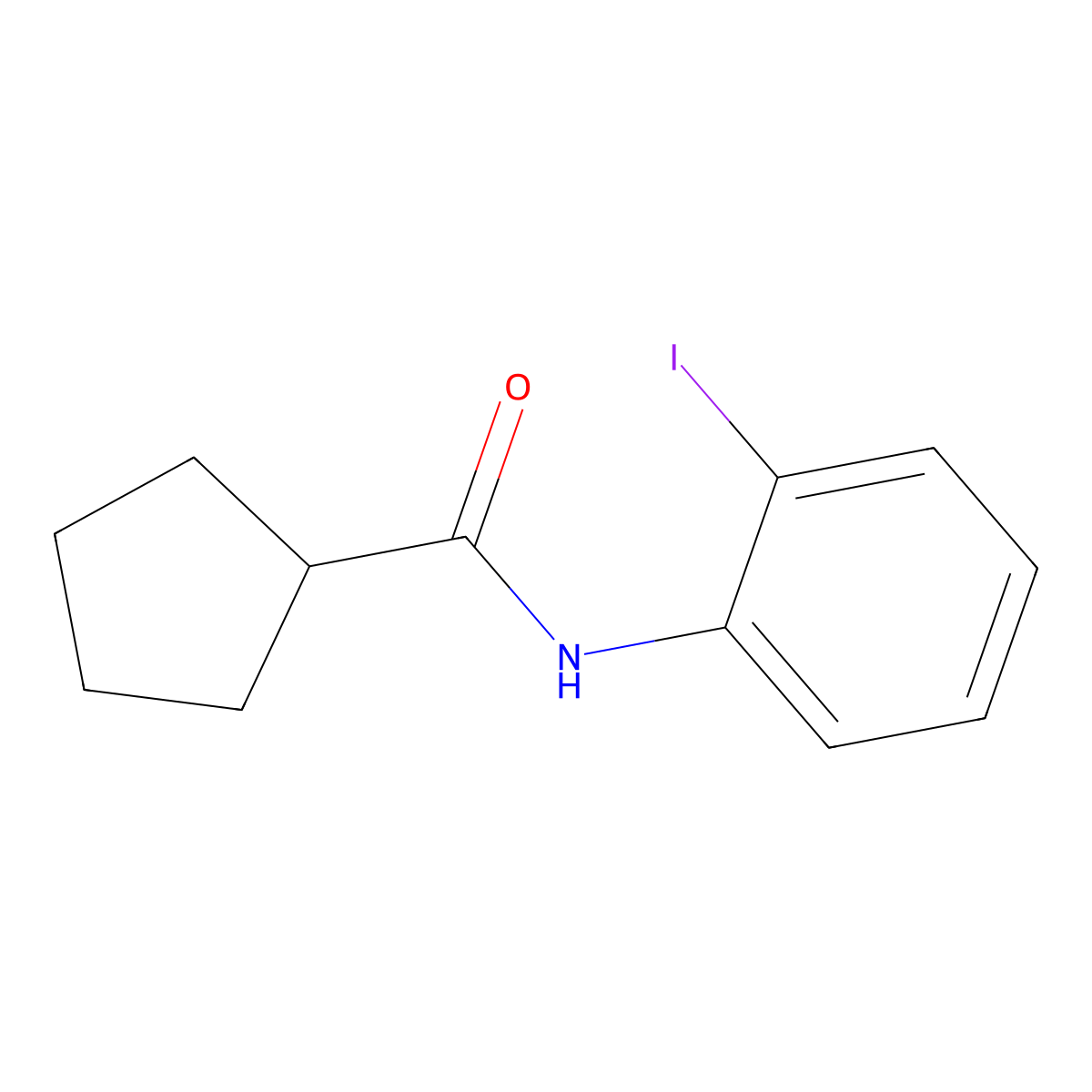 N-(2-iodophenyl)cyclopentanecarboxamide molecular structure, CAS 801250-91-9