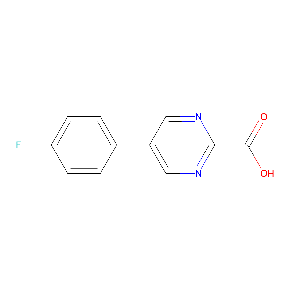 5-(4-fluorophenyl)pyrimidine-2-carboxylic Acid molecular structure, CAS 801253-00-9
