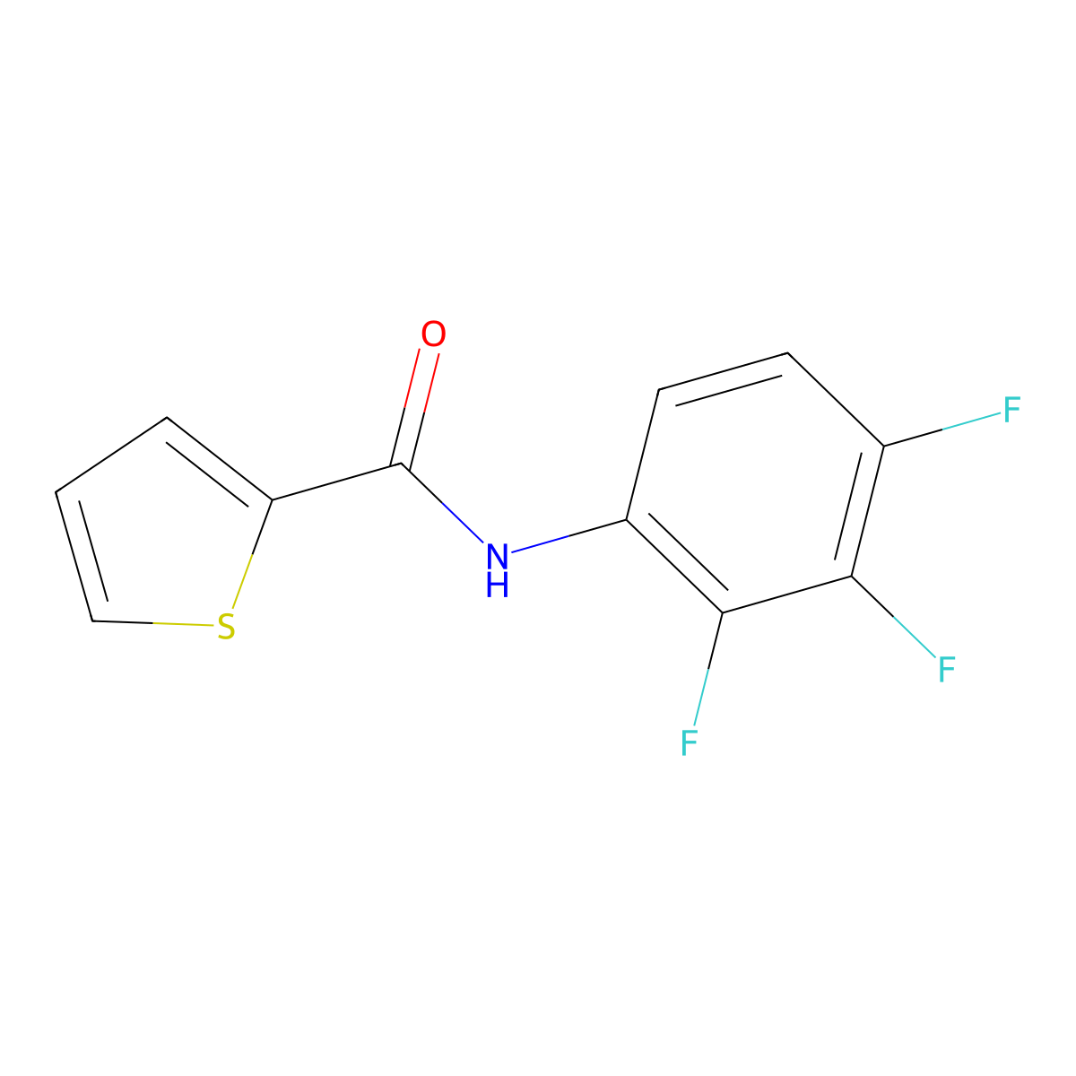 N-(2,3,4-trifluorophenyl)thiophene-2-carboxamide molecular structure, CAS 801260-07-1