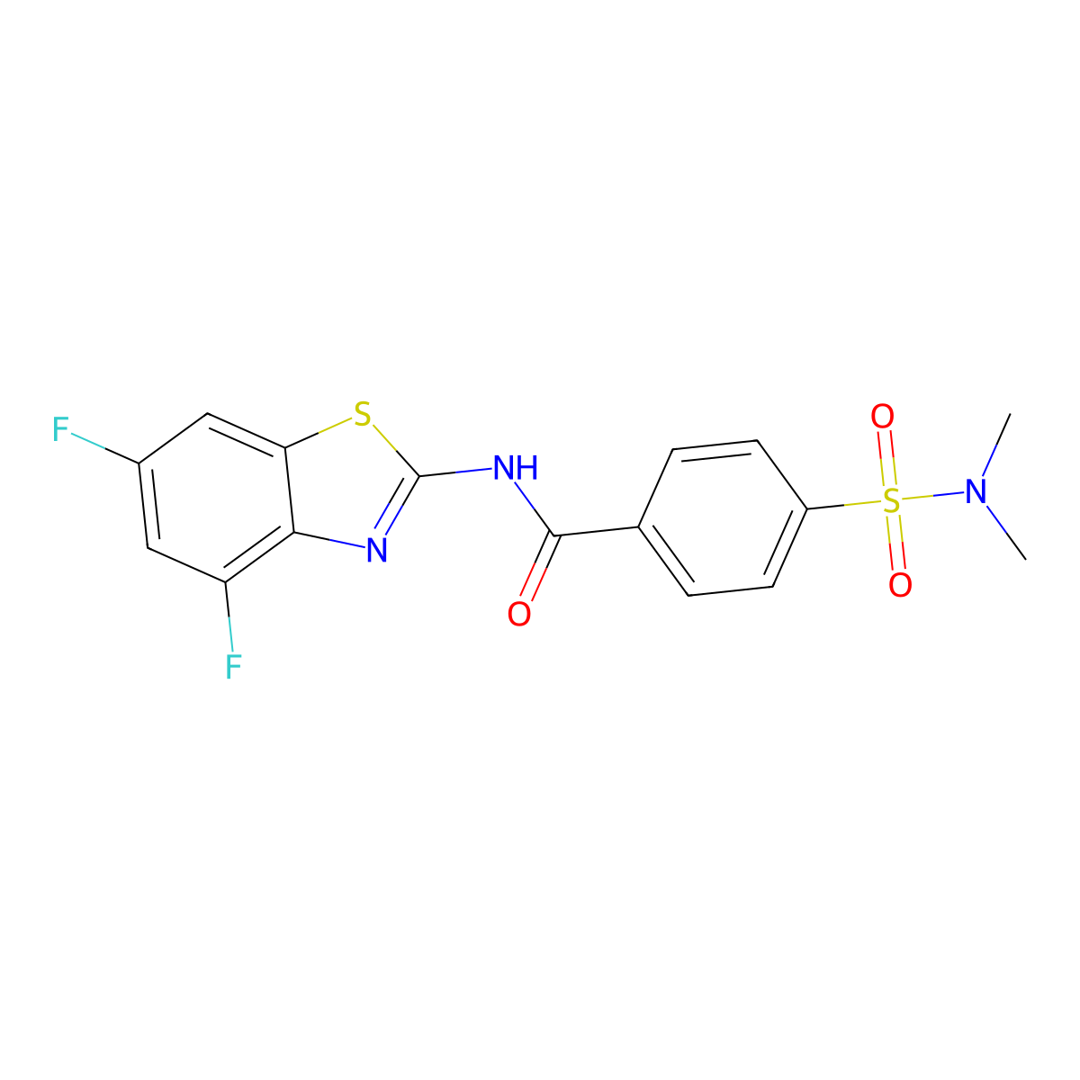 N-(4,6-difluoro-1,3-benzothiazol-2-yl)-4-(dimethylsulfamoyl)benzamide molecular structure, CAS 801262-38-4
