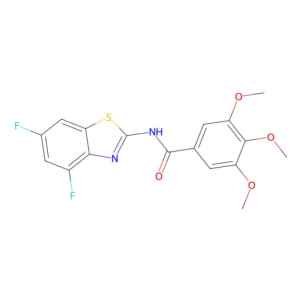 N-(4,6-difluoro-1,3-benzothiazol-2-yl)-3,4,5-trimethoxybenzamide molecular structure, CAS 801263-71-8