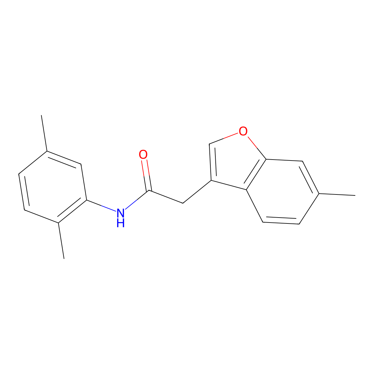 N-(2,5-dimethylphenyl)-2-(6-methyl-1-benzofuran-3-yl)acetamide molecular structure, CAS 801271-74-9