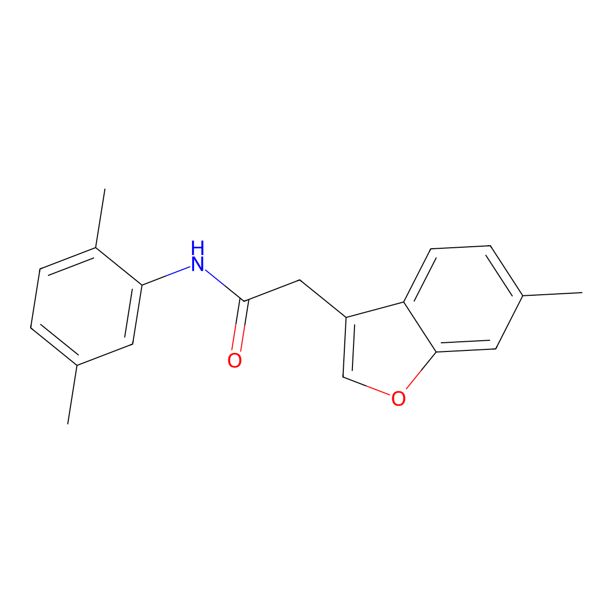 N-(2,5-dimethylphenyl)-2-(6-methyl-1-benzofuran-3-yl)acetamide molecular structure, CAS 801271-74-9