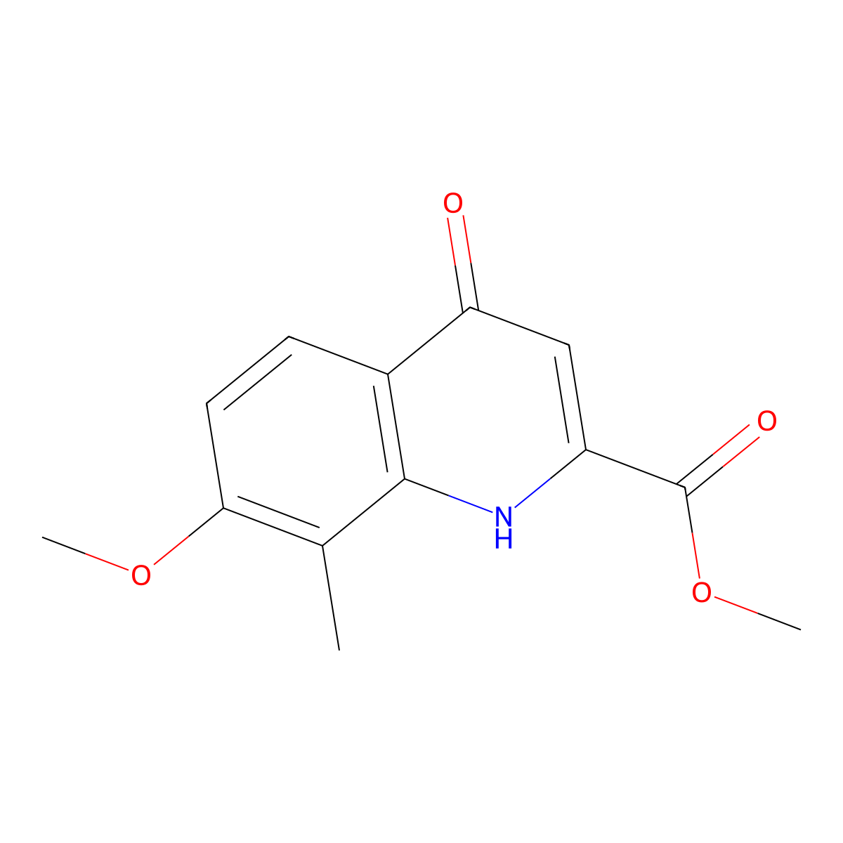 Methyl 4-hydroxy-7-methoxy-8-methylquinoline-2-carboxylate molecular structure, CAS 801281-89-0