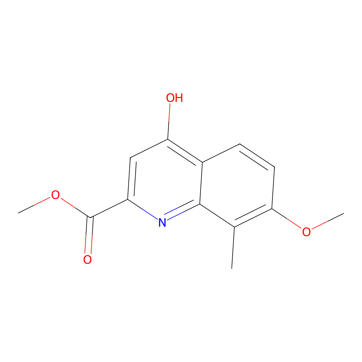 Methyl 4-hydroxy-7-methoxy-8-methylquinoline-2-carboxylate molecular structure, CAS 801281-89-0