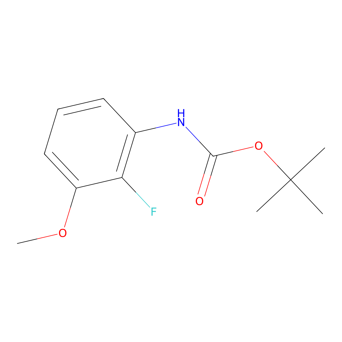 Tert-butyl (2-fluoro-3-methoxyphenyl)carbamate molecular structure, CAS 801281-99-2