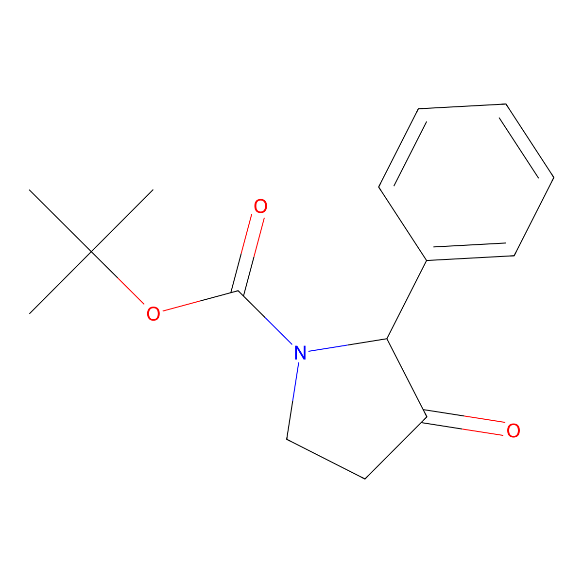 Tert-butyl 3-oxo-2-phenylpyrrolidine-1-carboxylate molecular structure, CAS 801282-28-0