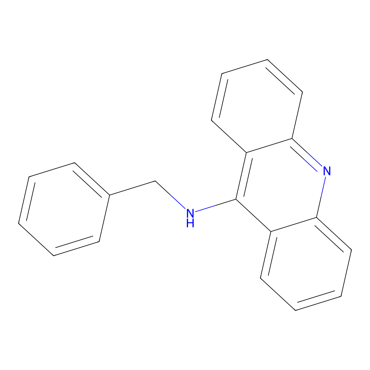 9-Acridinamine, N-(phenylmethyl)- molecular structure, CAS 80129-86-8