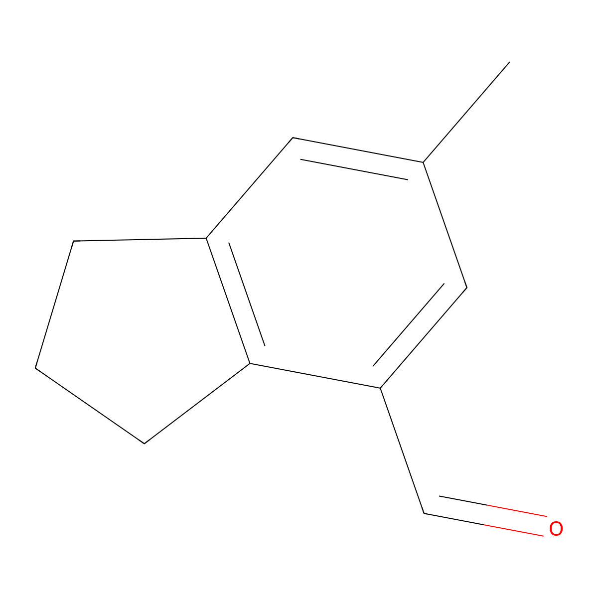 6-methyl-2,3-dihydro-1H-indene-4-carbaldehyde molecular structure, CAS 801297-29-0