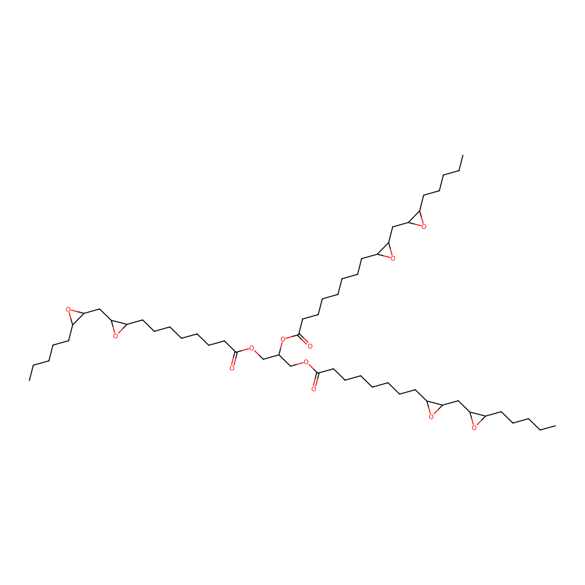 1,1',1''-(1,2,3-Propanetriyl) tris(3-((3-pentyl-2-oxiranyl)methyl)-2-oxiraneoctanoate) molecular structure, CAS 8013-07-8