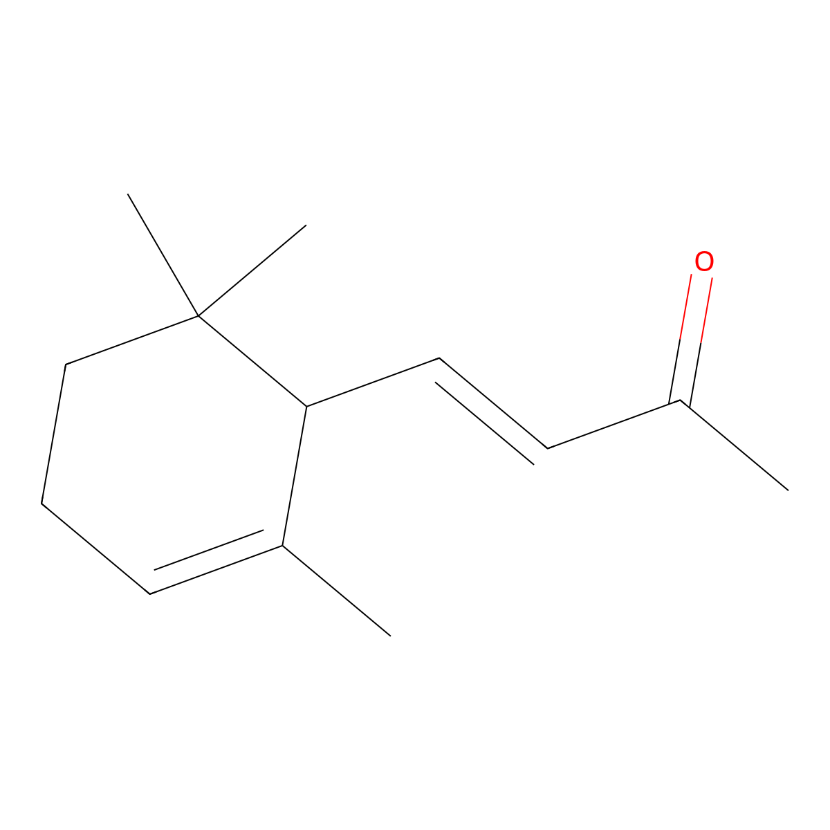 Ionone molecular structure, CAS 8013-90-9