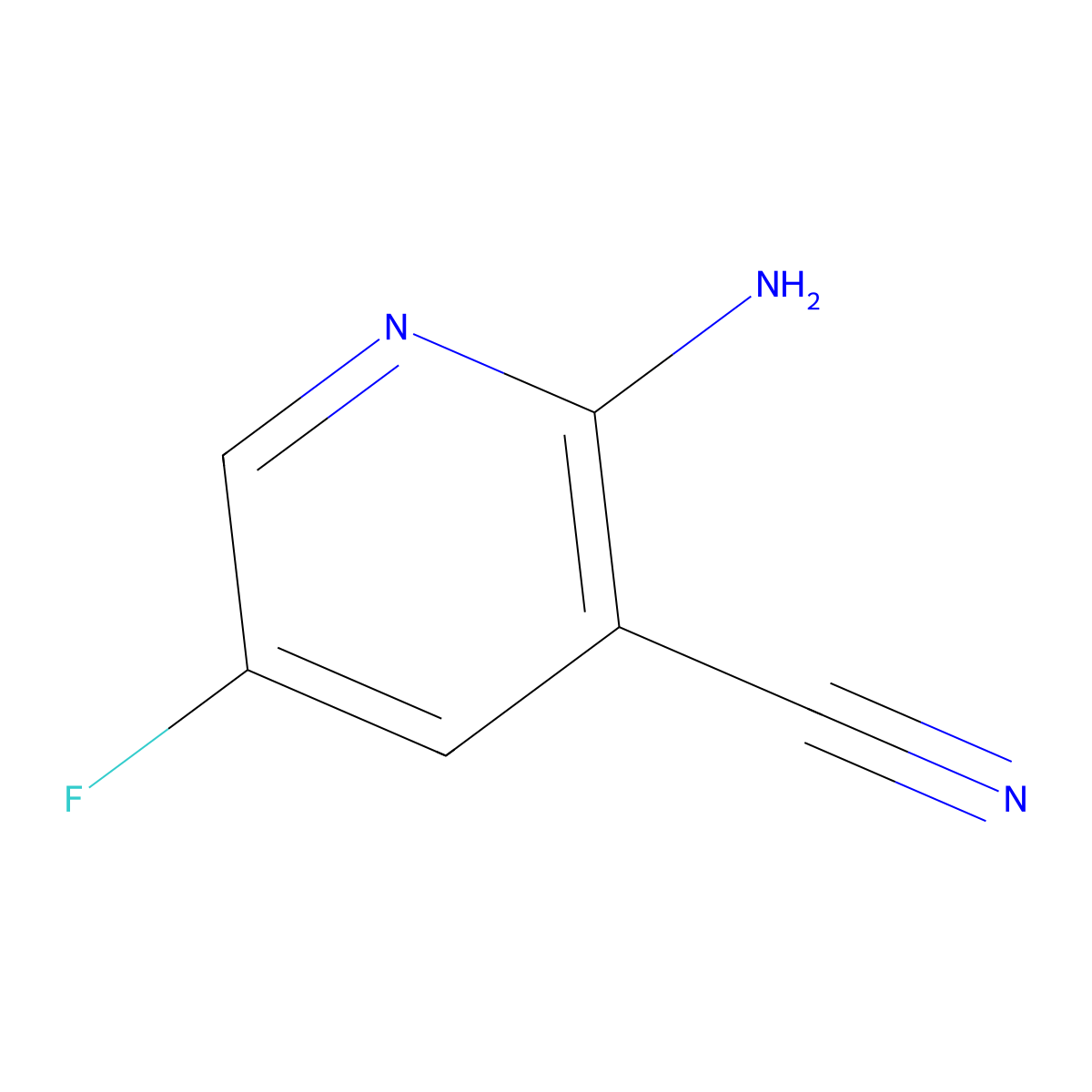 2-Amino-5-fluoropyridine-3-carbonitrile molecular structure, CAS 801303-22-0
