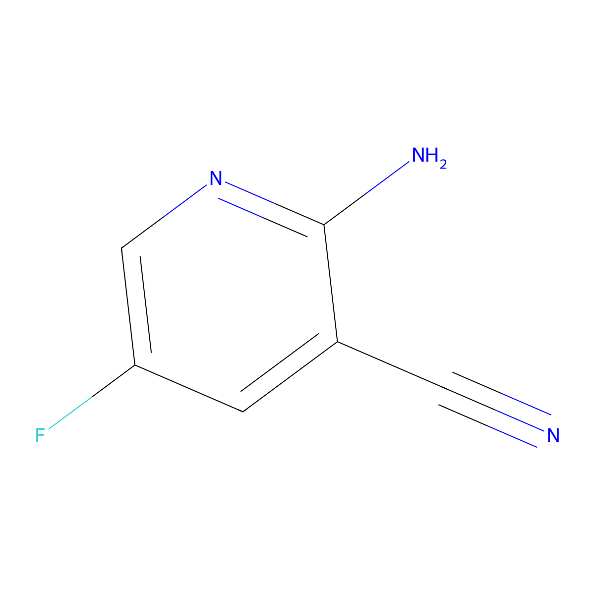 2-Amino-5-fluoropyridine-3-carbonitrile molecular structure, CAS 801303-22-0