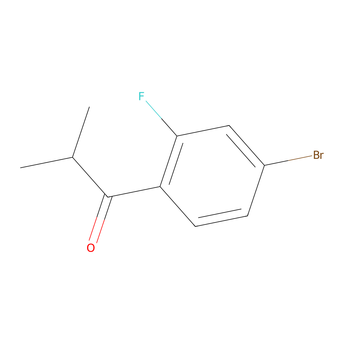1-(4-Bromo-2-fluorophenyl)-2-methylpropan-1-one molecular structure, CAS 801303-32-2