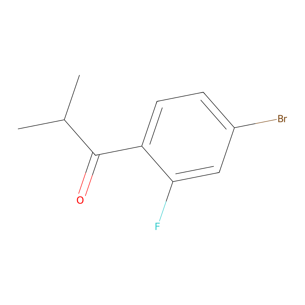 1-(4-Bromo-2-fluorophenyl)-2-methylpropan-1-one molecular structure, CAS 801303-32-2