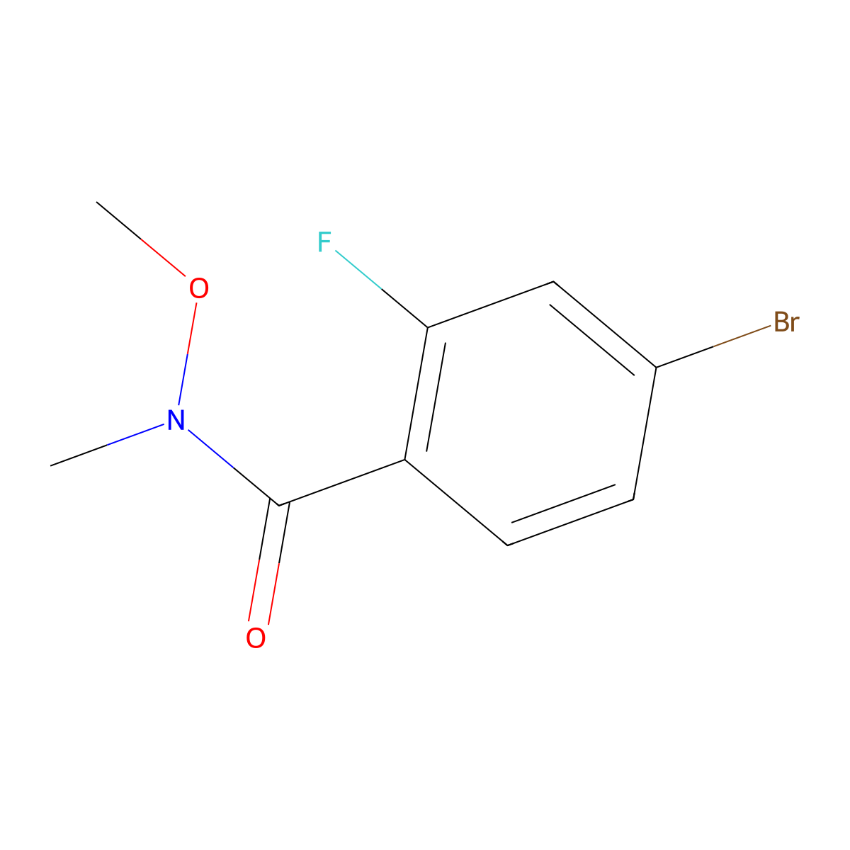 4-Bromo-2-fluoro-N-methoxy-N-methylbenzamide molecular structure, CAS 801303-33-3