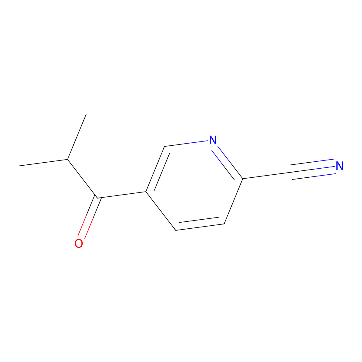 5-(2-methyl-1-oxopropyl)-2-Pyridinecarbonitrile molecular structure, CAS 801303-48-0