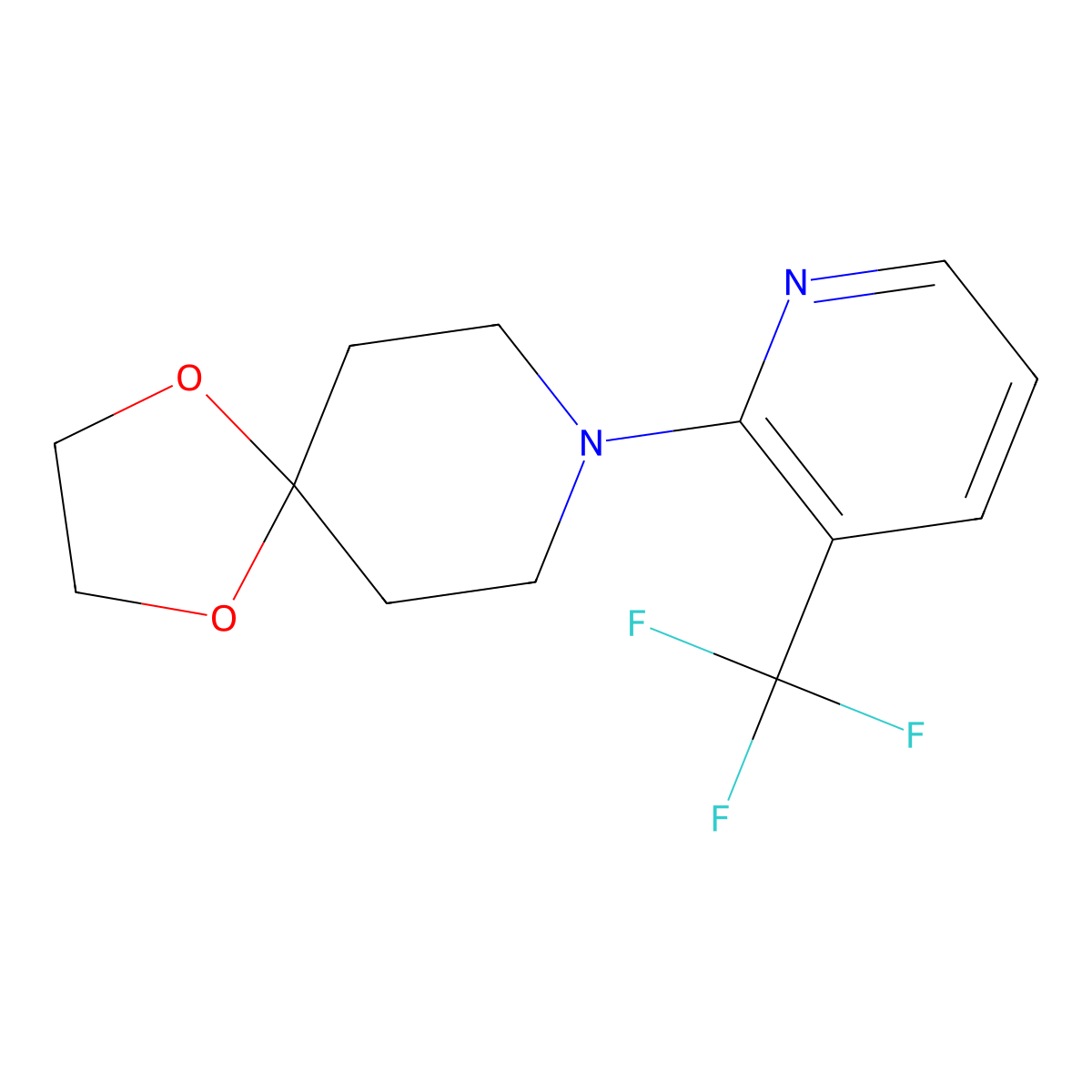 8-(3-(Trifluoromethyl)pyridin-2-yl)-1,4-dioxa-8-azaspiro[4.5]decane molecular structure, CAS 801306-54-7