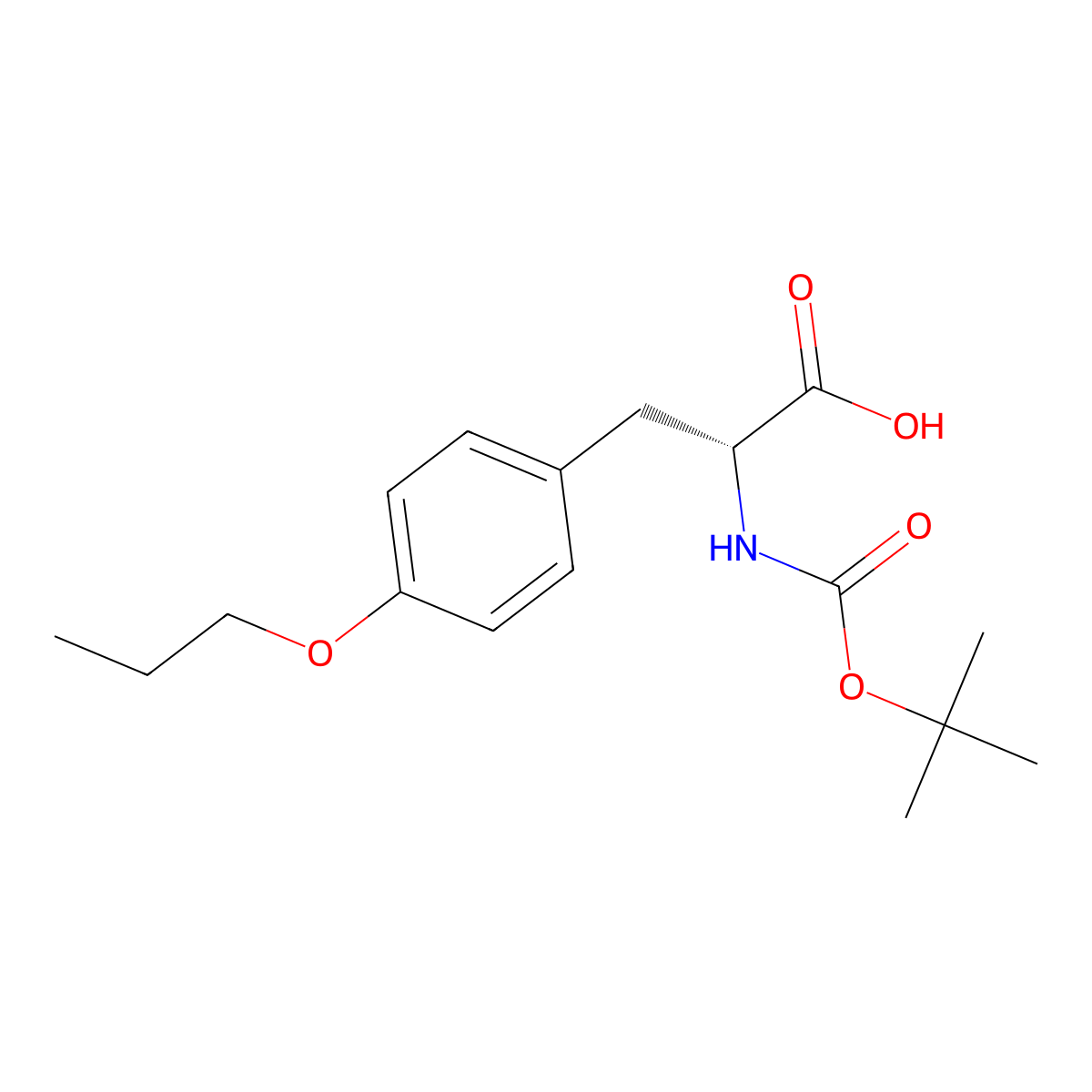 N-Boc-O-propyl-D-tyrosine molecular structure, CAS 80131-84-6