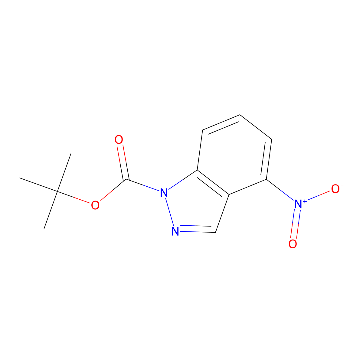 tert-butyl 4-nitro-1H-indazole-1-carboxylate molecular structure, CAS 801315-75-3