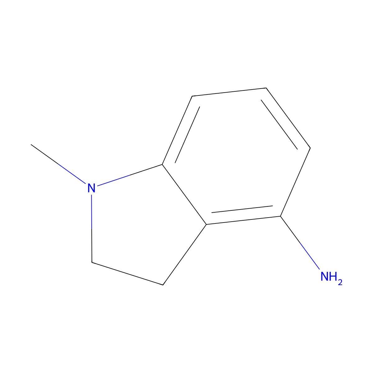 1-methyl-2,3-dihydro-1H-indol-4-amine molecular structure, CAS 801316-05-2