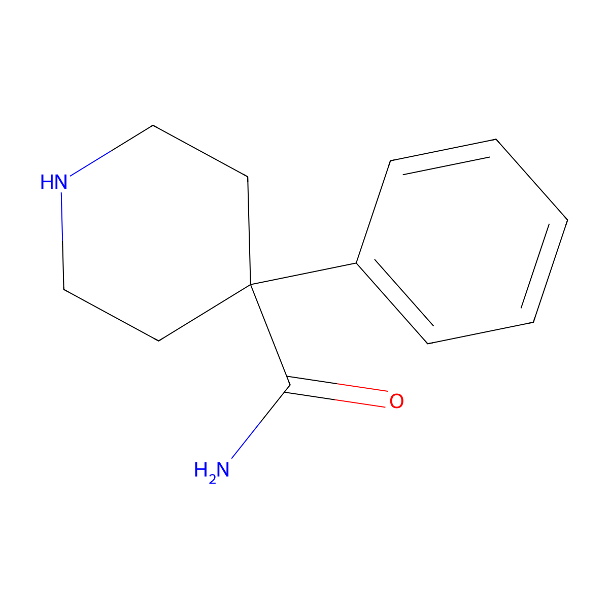 4-Phenylpiperidine-4-carboxamide molecular structure, CAS 80139-80-6