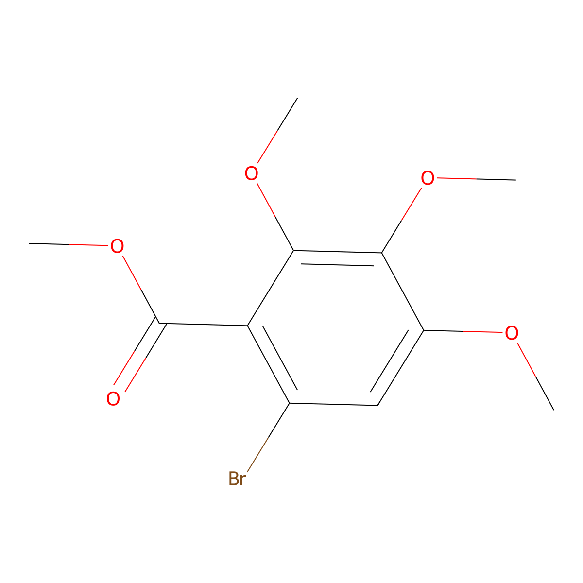Methyl 6-bromo-2,3,4-trimethoxybenzoate molecular structure, CAS 80141-07-7