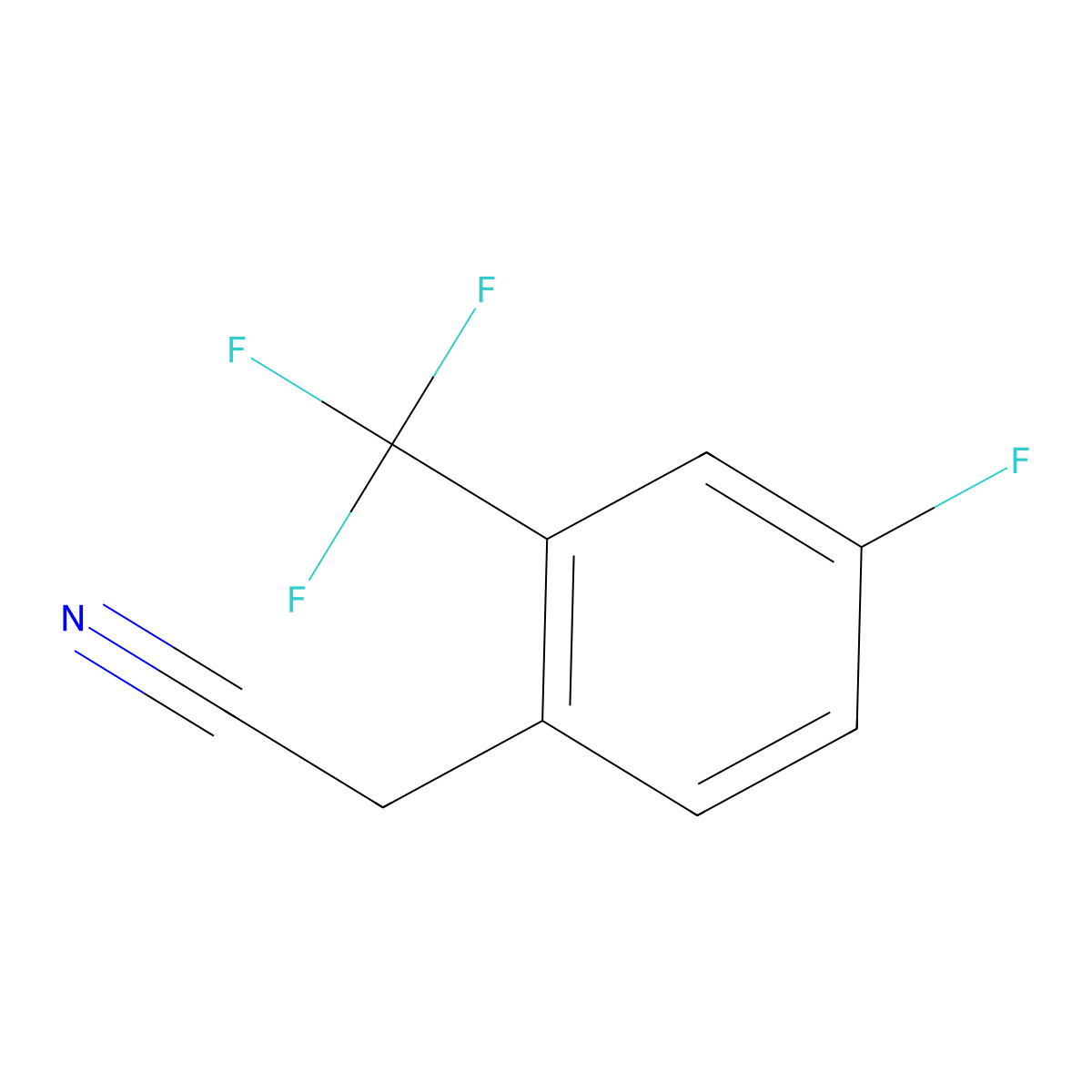 4-Fluoro-2-(trifluoromethyl)phenylacetonitrile molecular structure, CAS 80141-94-2