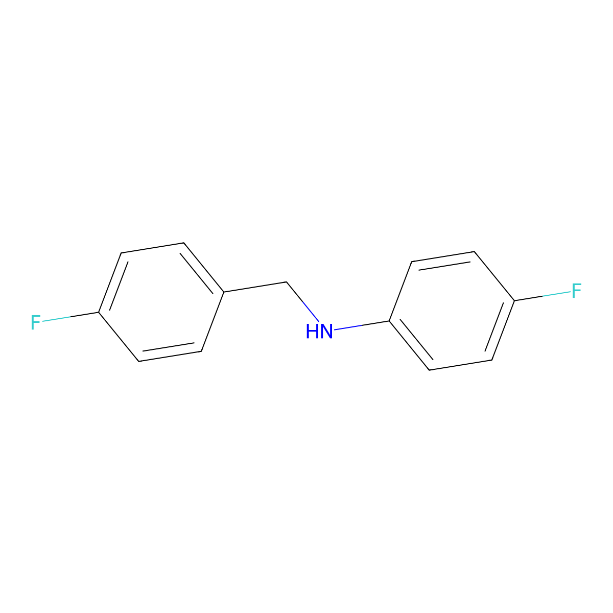 4-fluoro-N-[(4-fluorophenyl)methyl]aniline molecular structure, CAS 80143-73-3
