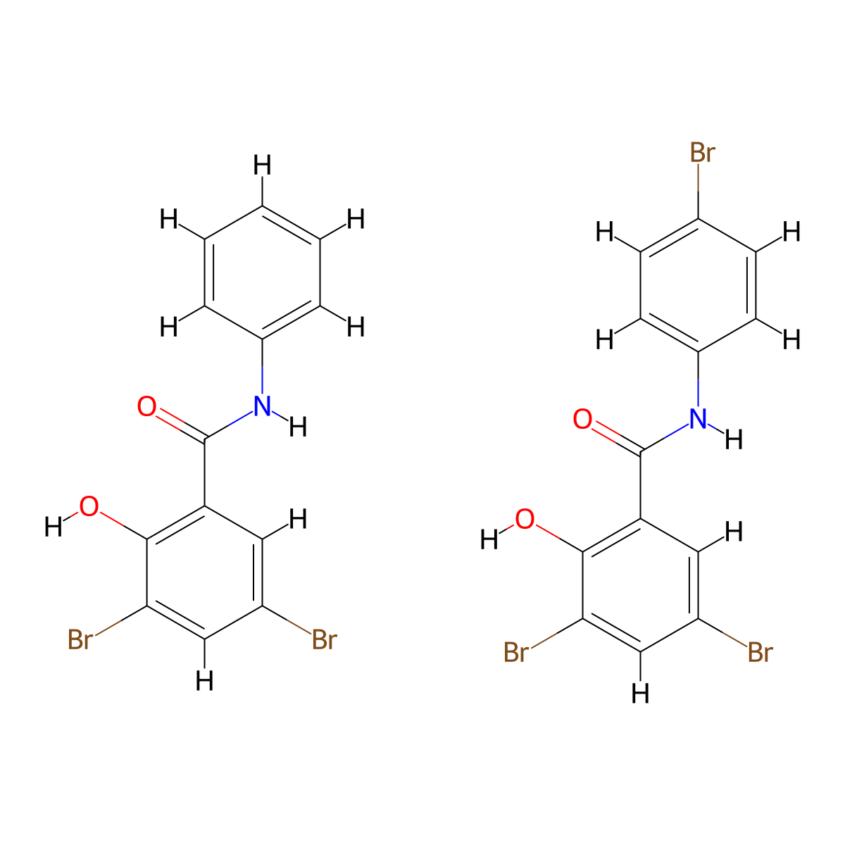 3,5-Dibromo-2-hydroxy-N-phenylbenzene-1-carboximidic acid--3,5-dibromo-N-(4-bromophenyl)-2-hydroxybenzamide (1/1) molecular structure, CAS 8015-34-7