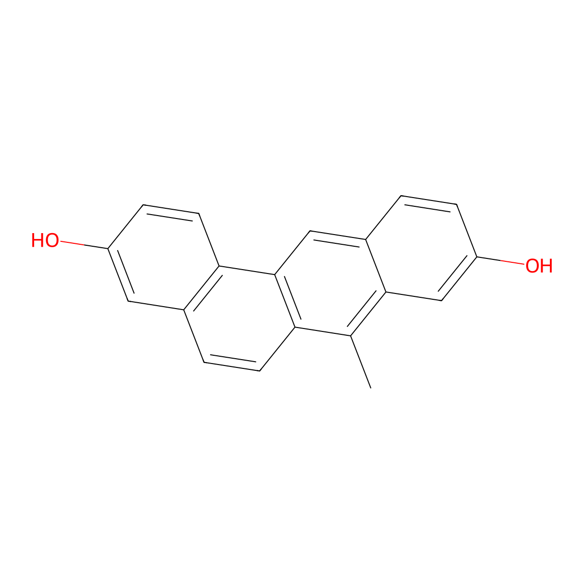 Benz(a)anthracene-3,9-diol, 7-methyl- molecular structure, CAS 80150-03-4