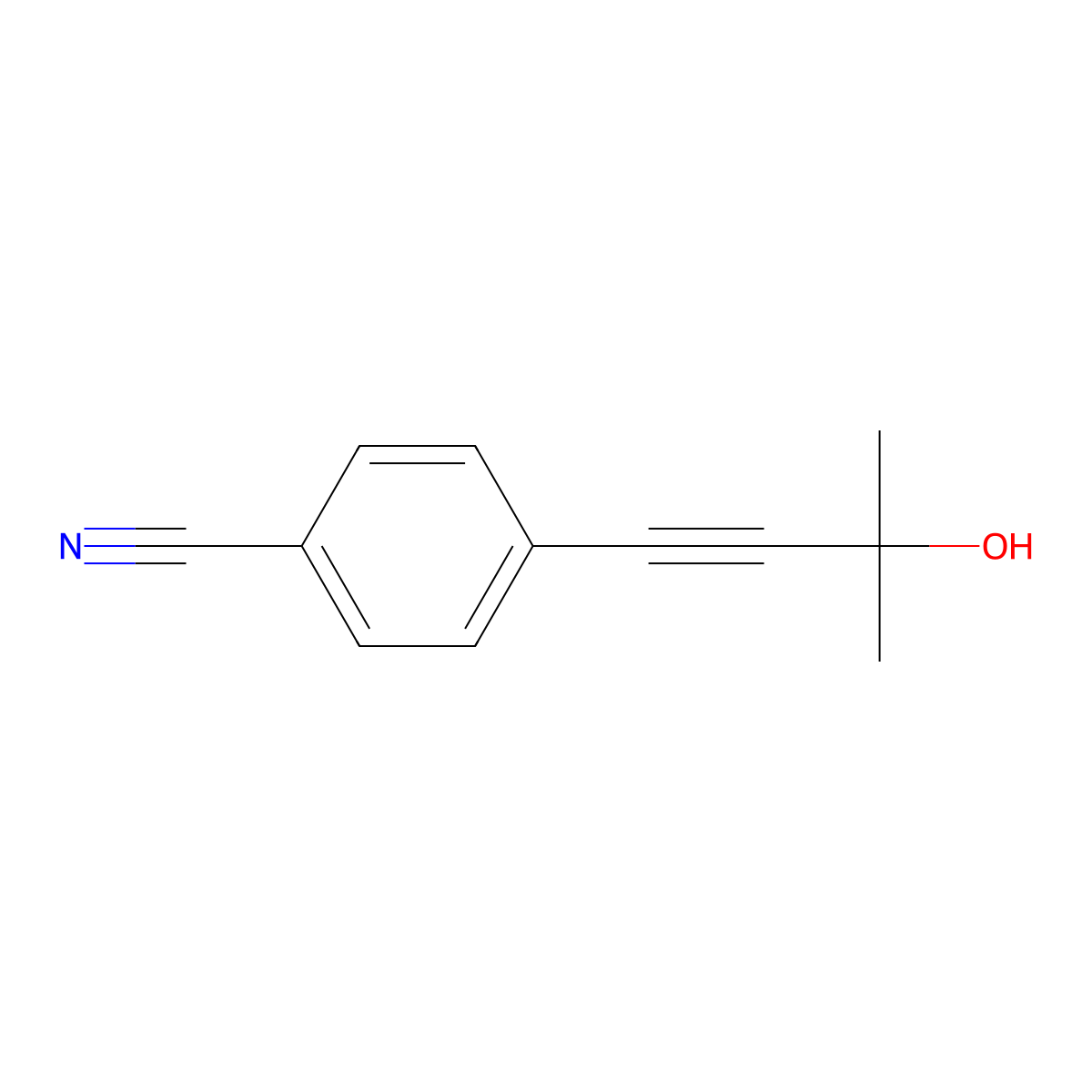 4-(4-Cyanophenyl)-2-methyl-3-butyne-2-ol molecular structure, CAS 80151-20-8