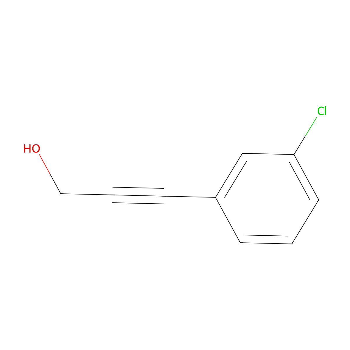3-(3-Chlorophenyl)prop-2-yn-1-ol molecular structure, CAS 80151-33-3