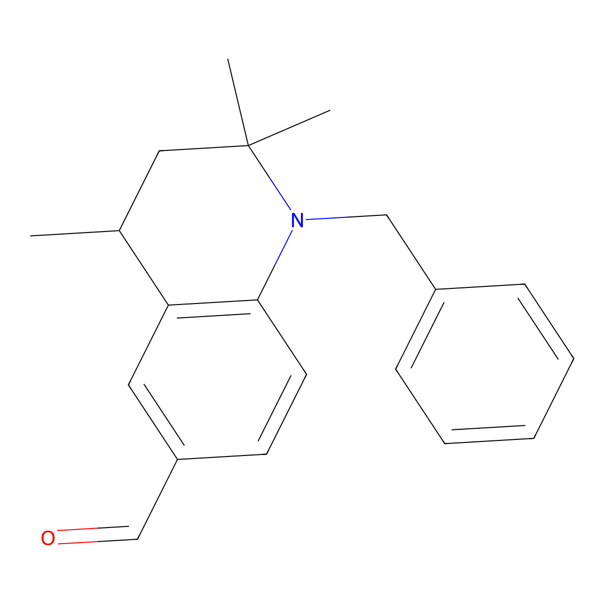 1-Benzyl-2,2,4-trimethyl-1,2,3,4-tetrahydroquinoline-6-carbaldehyde molecular structure, CAS 80162-60-3