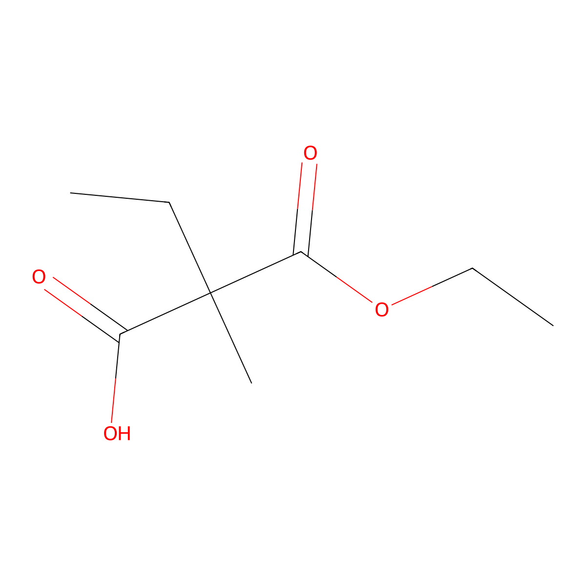 2-(Ethoxycarbonyl)-2-methylbutanoic acid molecular structure, CAS 80163-58-2